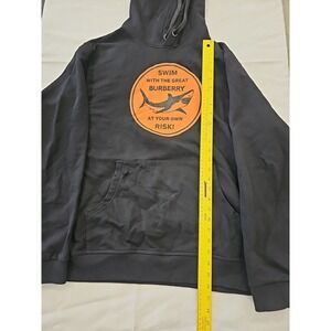 Burberry Shirt Black Langston Shark Graphic Print Hoodie cotton size XXL
